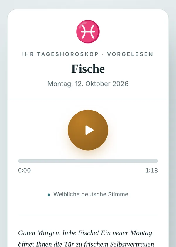 Tageshoroskop mit Audioplayer